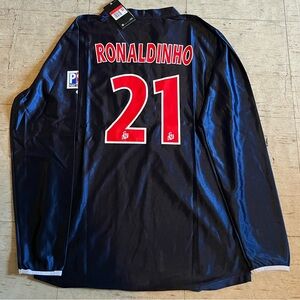 RONALDONHO 10 PSG 18/19 HOME JERSEY LONG SLEEVE ( L)